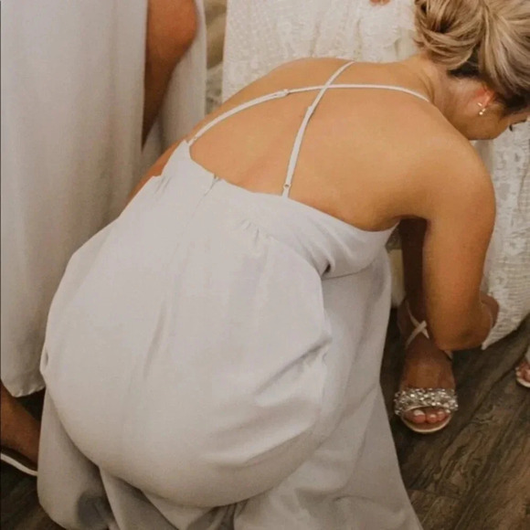 Park & Fifth Rosewood Halter Maxi Dress Dove Grey Size 4 - Picture 5 of 15